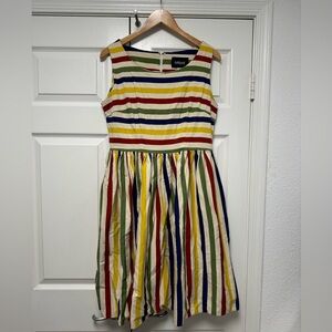 Collectif rainbow stripe dress size XL
